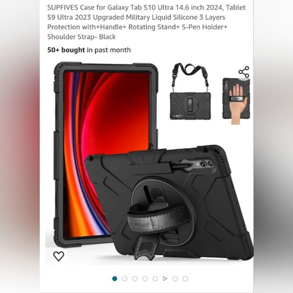 NIB Supfive Case for Galaxy S9 Ultra Tablet with Shoulder Strap - Picture 8 of 10